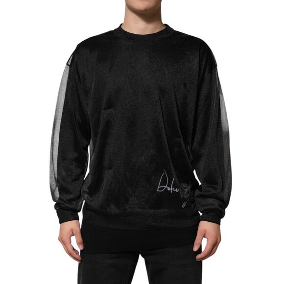 Dolce & Gabbana Black Polyester Pullover Sweatshirt Men's Sweater (Pre-Owned)